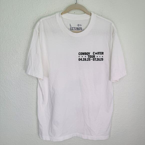 Beyonce Cowboy Carter Tour Shirt Large CCT 2025 Merch City Crewneck Tee Tshirt - Picture 2 of 9